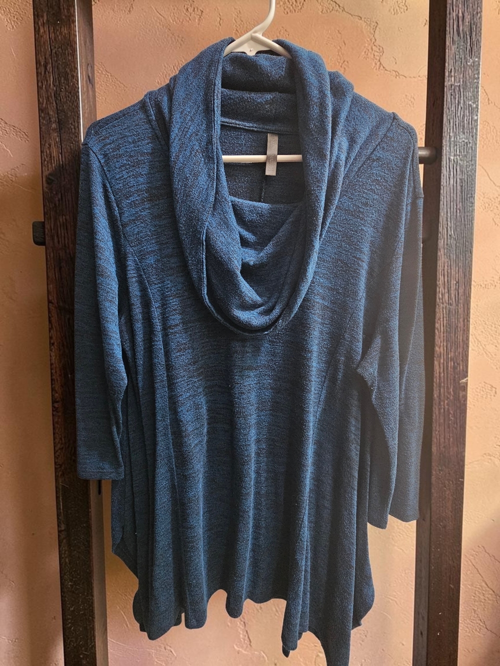 Massini Teal Blue Cowl Neck Sweater